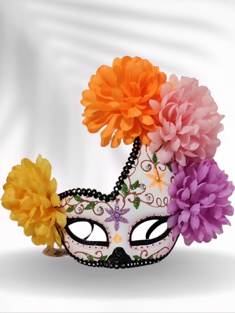 Mardi Gras Sugar Skull Day Of Dead Masquerade Halloween Half-Mask